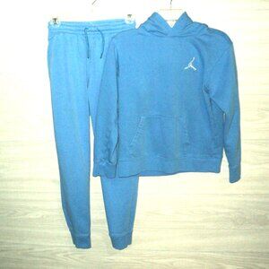 NIke Air Track Suit Sweat Set Boys Sz Large Light Blue Hoodie & Pants Activewear